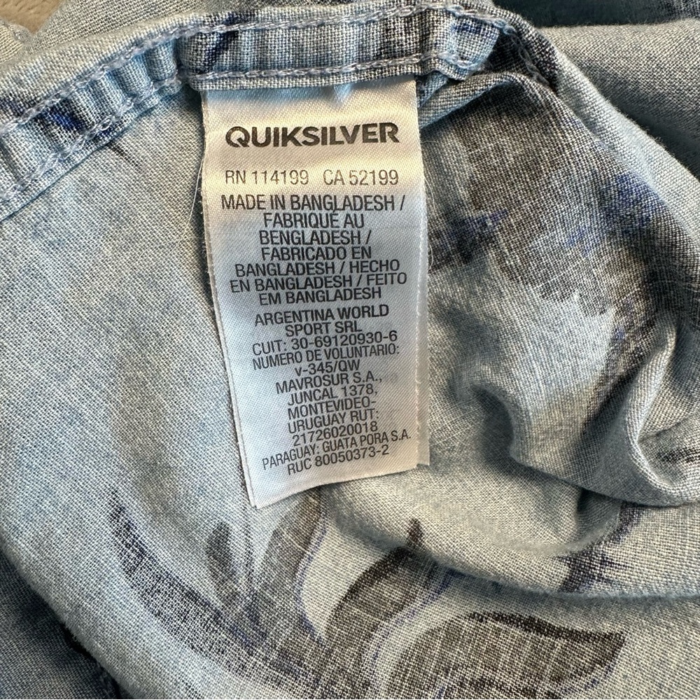 Quiksilver Men’s XL Shakka Mate Button Up Short Sleeve Casual Shirt - Picture 7 of 9